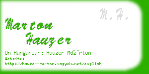 marton hauzer business card